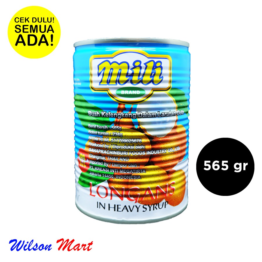 MILI BRAND LONGAN BUAH KELENGKENG DALAM LARUTAN GULA 565 MILI BRAND LONGAN BUAH KELENGKENG DALAM LARUTAN GULA 565