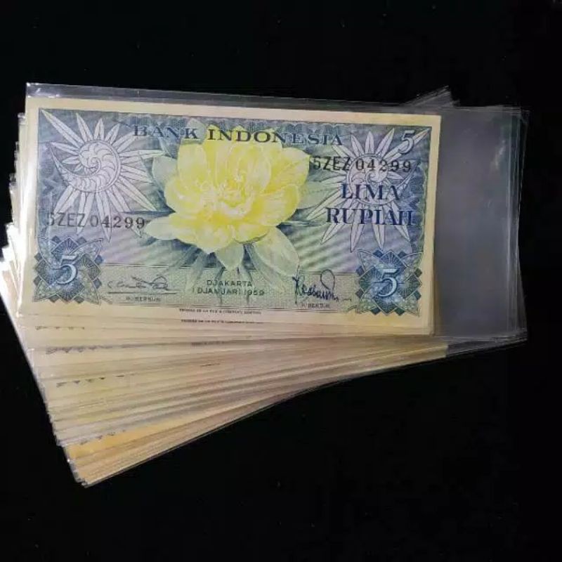 (GRESS/BARU) Paket uang kuno 10 rupiah seri bunga rp 5 bunga 2 lembar bahan mahar 21 rupiah rp 2021