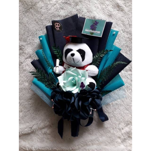 Buket bunga kertas dan boneka wisuda murah