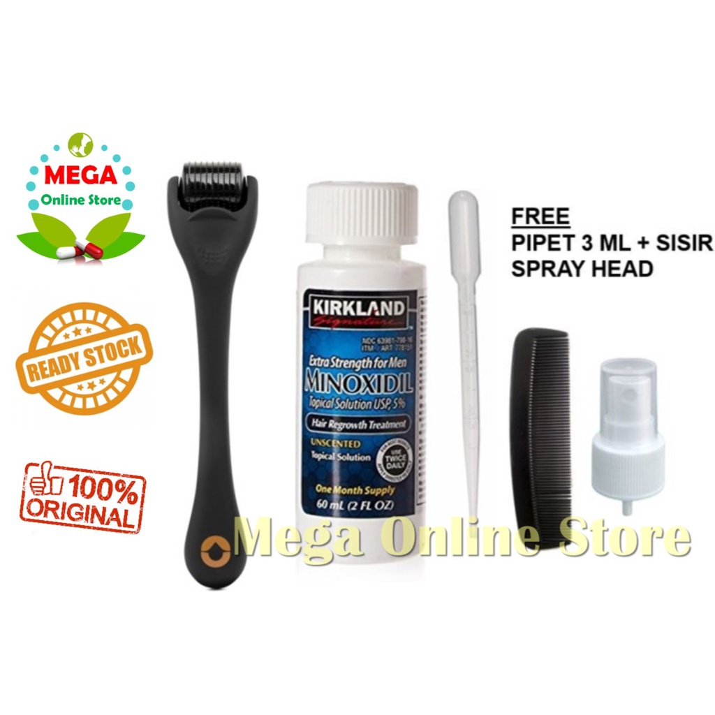 Paket Kirkland Minoxidil 60 ml + Dermaroller