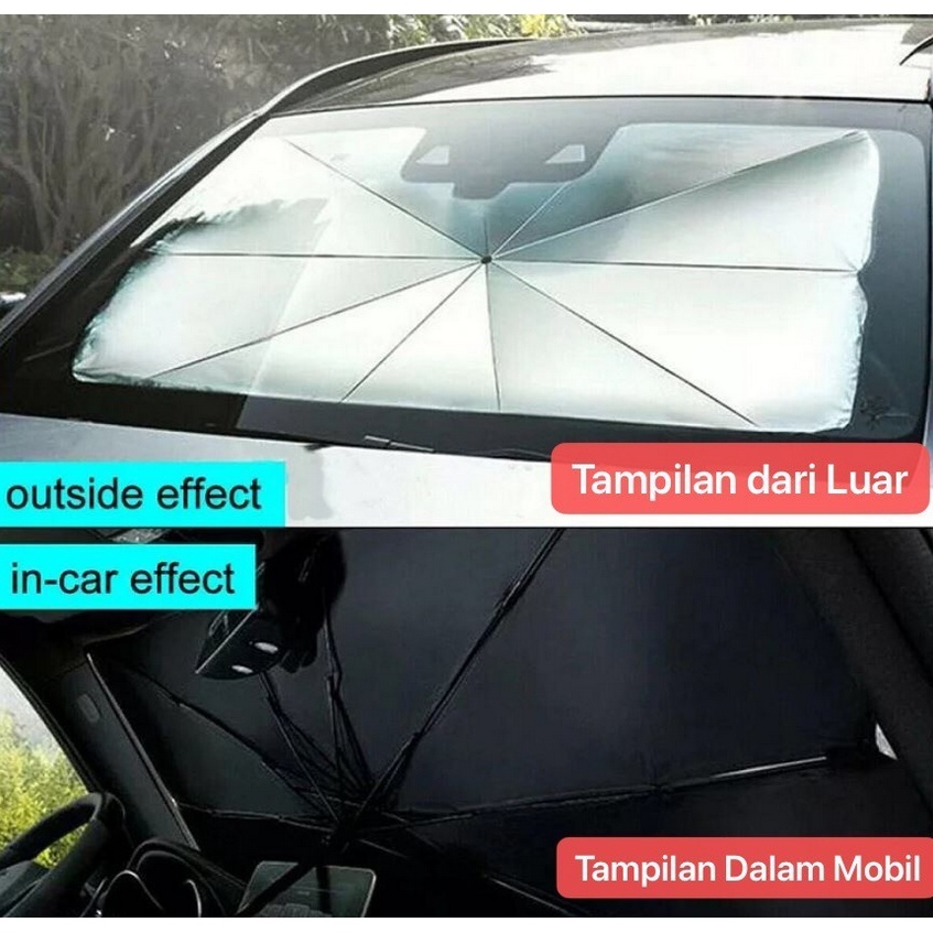 Payung Pelindung Anti Panas Mobil Kaca Depan / Umbrella Sunshade