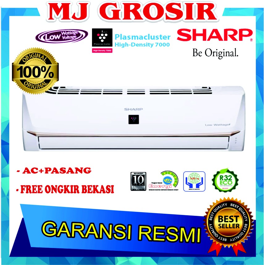 AC SHARP AH-AP 12 UHL 1.5 PK + PASANG R32 PLASMACLUSTER LOW WATT