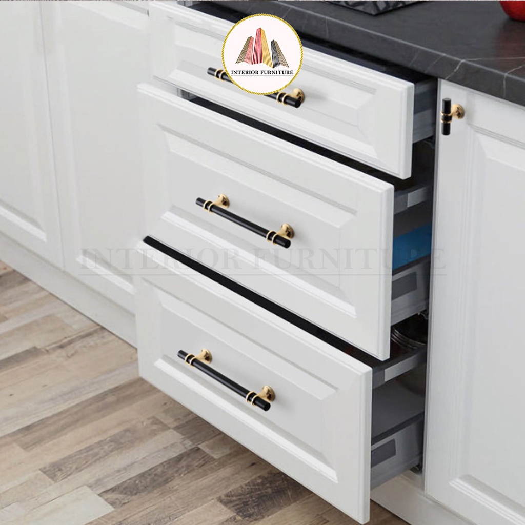 Handle lemari Handle Emas Silver Hitam Silver Gold Black Silver Knob Pull Tarikan Laci Minimalis Modern Gagang Pintu Lemari Model Baru