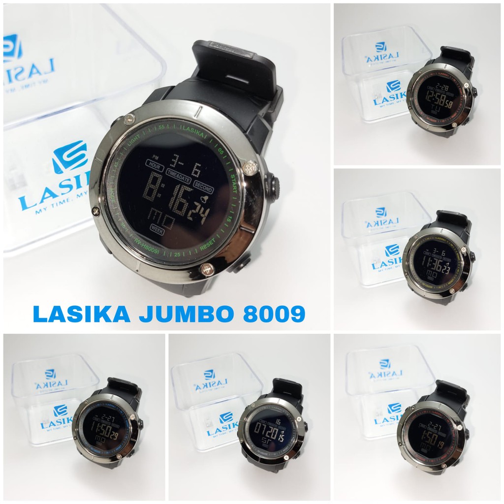 SALE!!! Jam Tangan Digital Kasual Pria Lasika Jumbo 8009 Water Resist Bonus Box