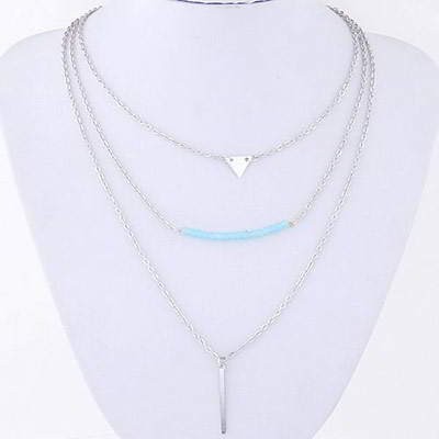 Kalung Korea Best Seller Etsy Forever 21 Triangle Shape Decorated Multilayer Design T6DFCC