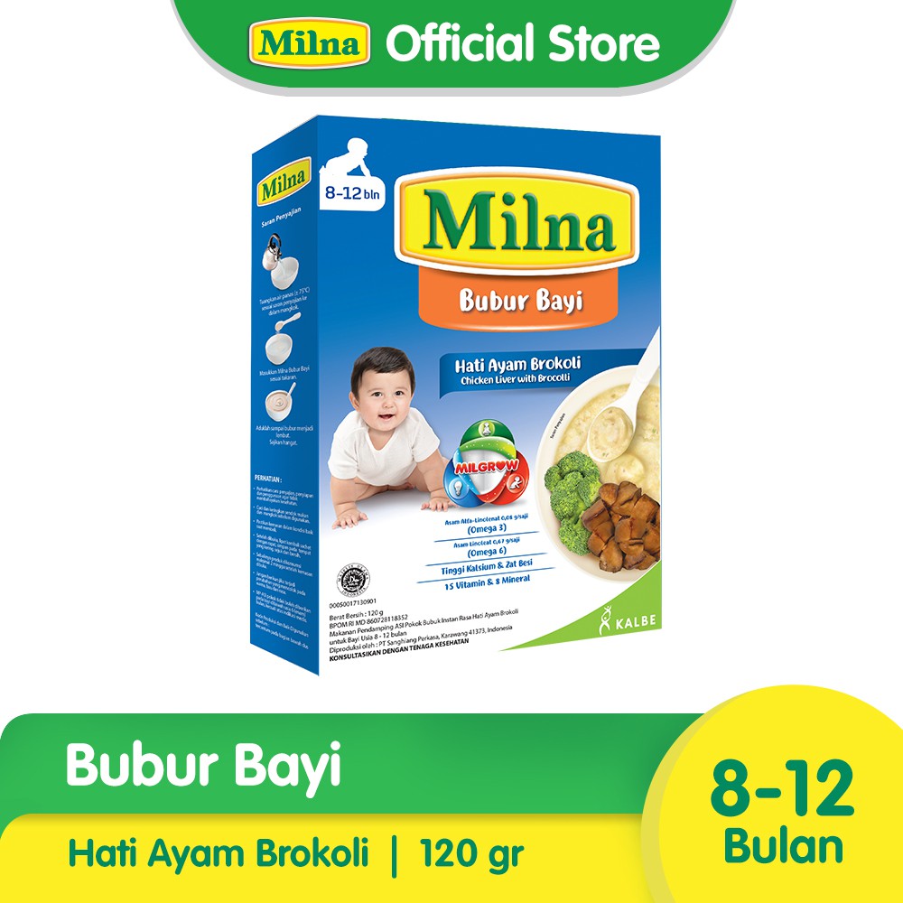 

Milna Bubur Reguler 8 Bulan Hati Ayam Brokoli 120gr