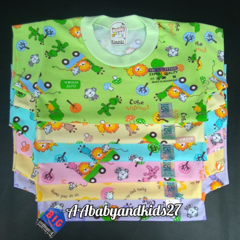 NEW PRODUCT SALE!!! Rimoshi Kaos Oblong Bayi Full Print Bahan Lembut dan SNI Ukuran S M L Xl