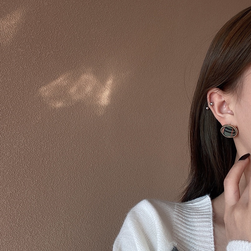 Shuling Ins Style Retro Stud Earrings female Hit-colored Round Earrings