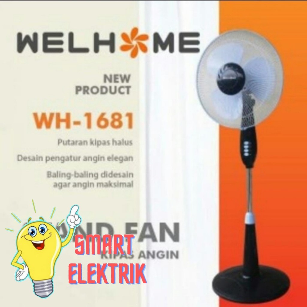 Kipas Angin Berdiri Stand Fan Wellhome type WH - 1681