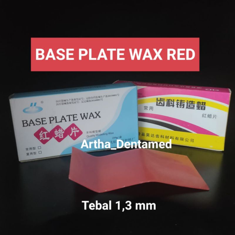 BASE PLATE WAX / DENTAL WAX RED / LILIN MERAH GIGI PALSU TEKNICKER