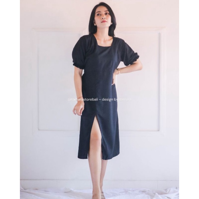 LONG DRES CASANDRA DRESS PANJANG CASUAL POLOS