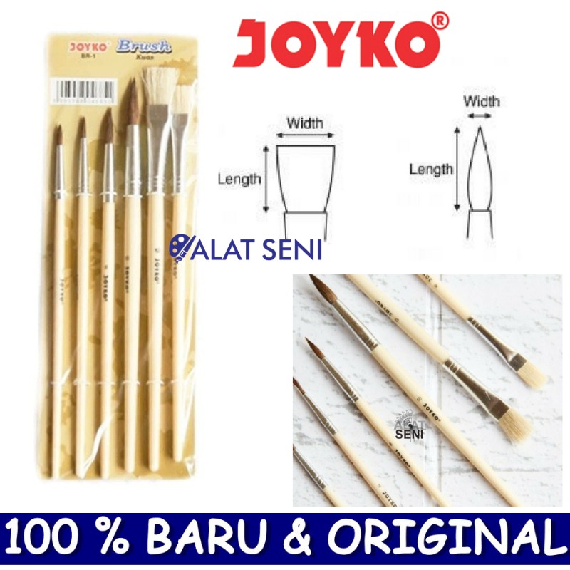 Joyko Brush Set  6 BR 1  Kuas  Lukis  Set  6 Kuas  Cat Air 