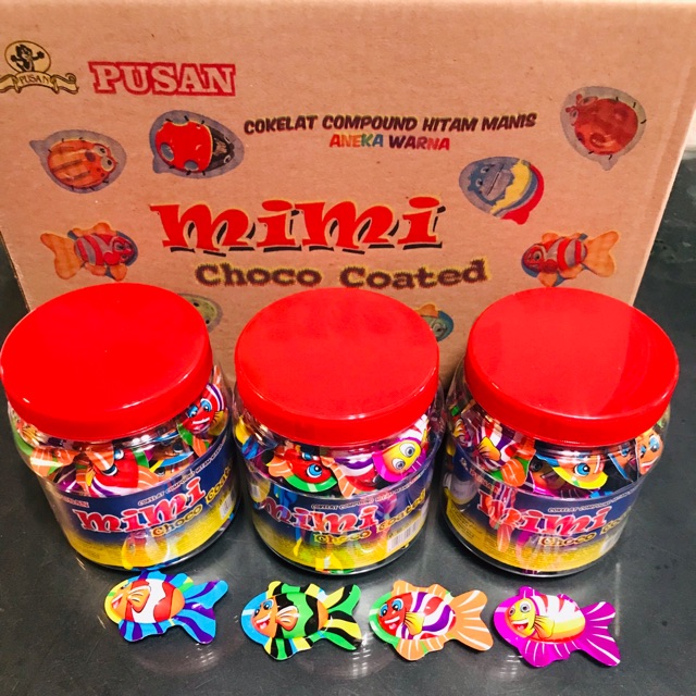 Pusan Cokelat Mimi Ikan 12 Toplesx 45 pcs