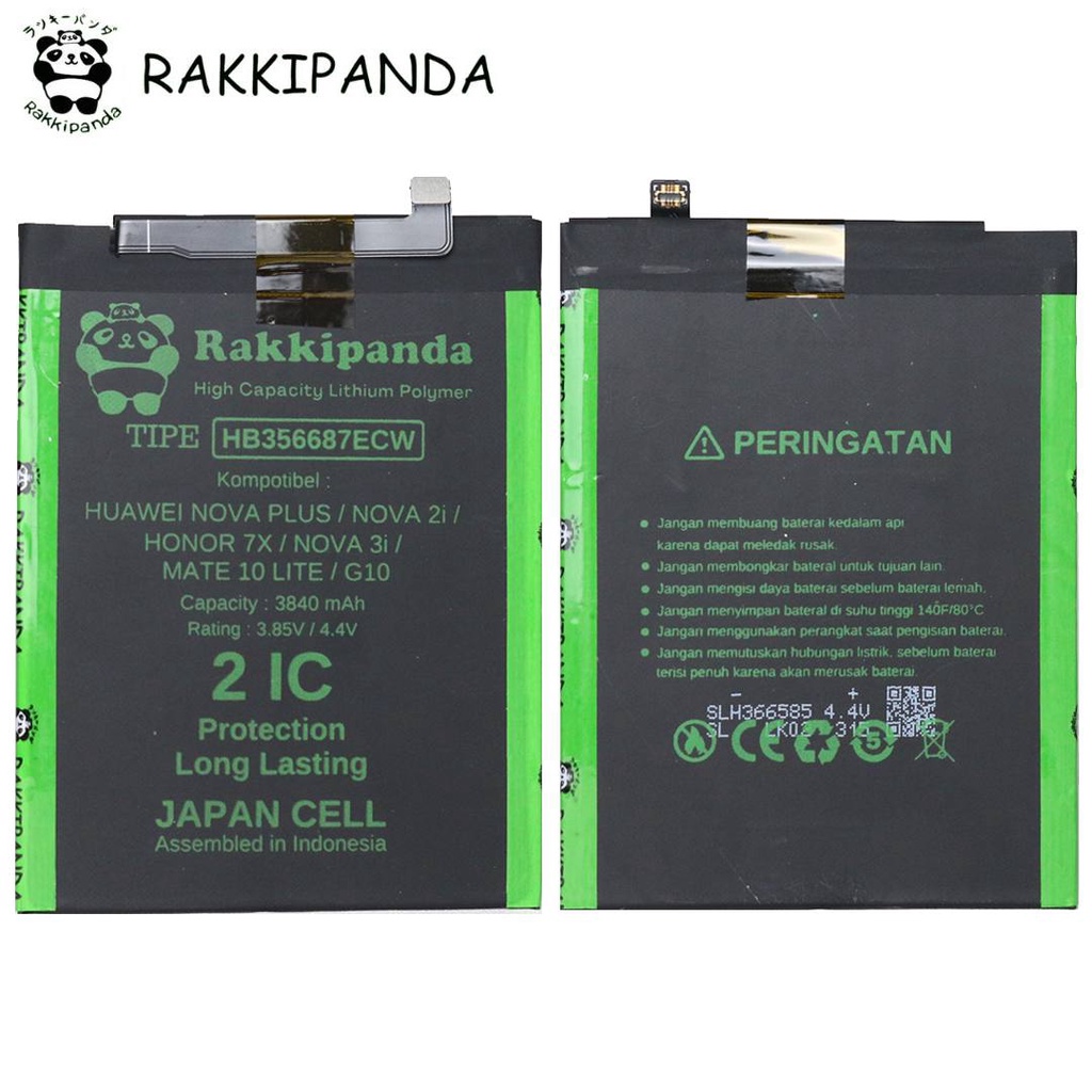 R/K- RakkiPanda - HB356687ECW Nova Plus / Nova 2 Plus / Nova 2I / Honor 7X / Nova 3I / Mate 10 Lite / G10 / P30 Lite Batre Batrai Baterai