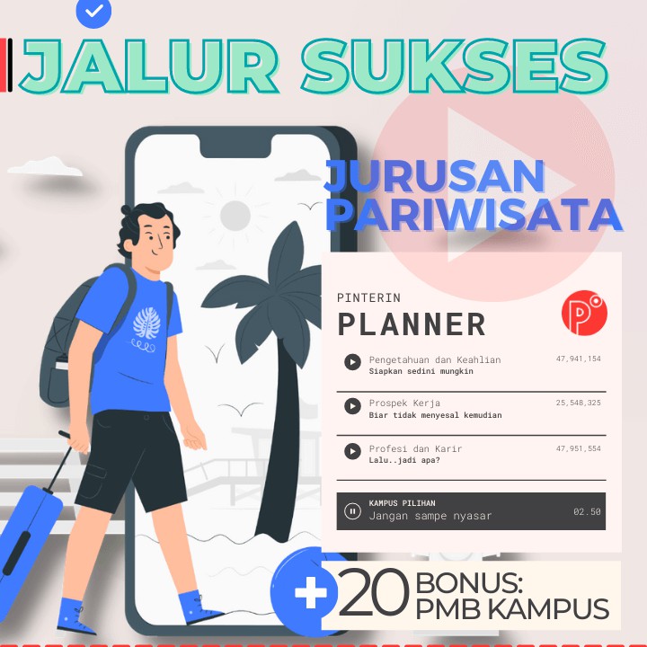

Daily Planner Kuliah Jurusan Pariwisata | Jalur Test SNMPTN-SBMPTN-UTBK Weekly Binder Loose leaf B5