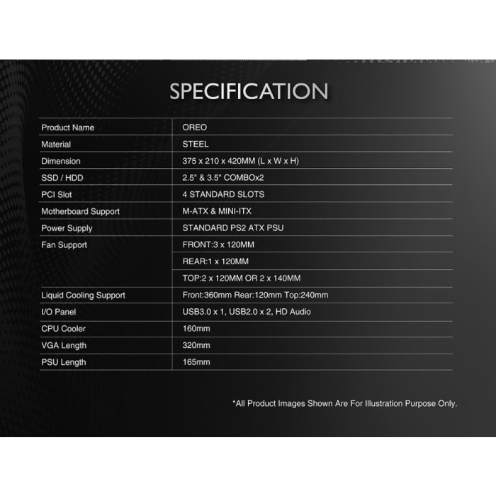 Casing Gaming XagaTek Oreo M-ATX With 3 Fan ARGB Tempered Glass