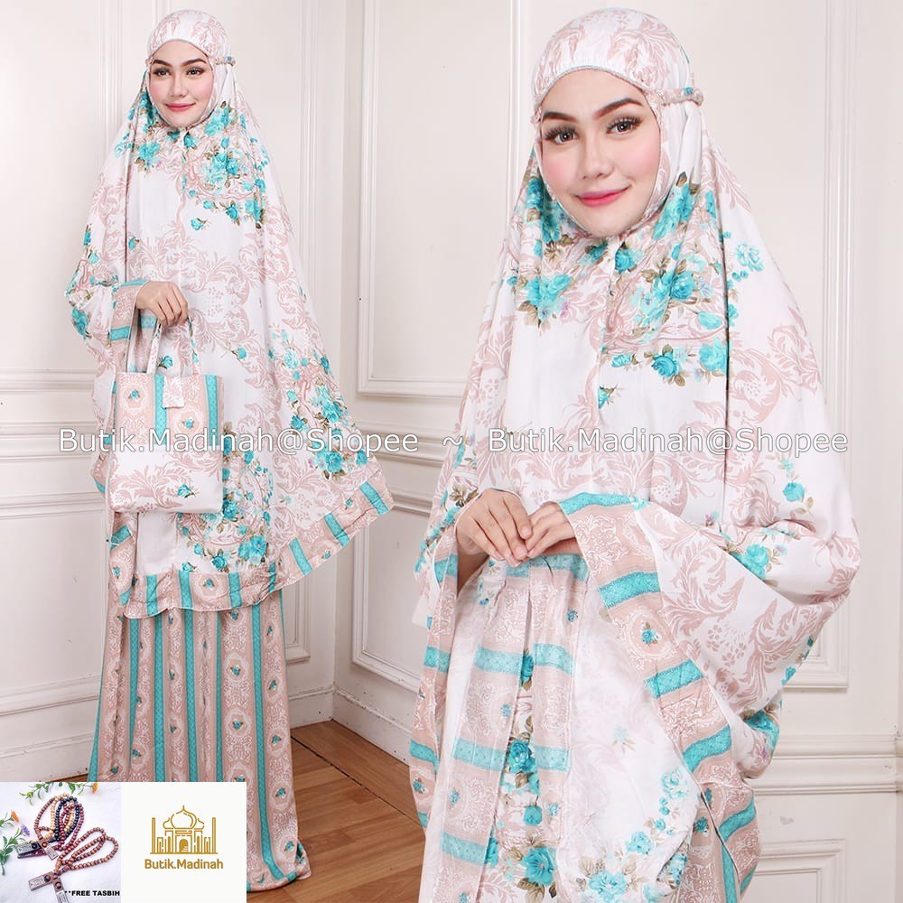 BUTIK.MADINAH MUKENA DEWASA NADIRA DAHLIA RAYON PERALATAN SHALAT WANITA MUSLIMAH