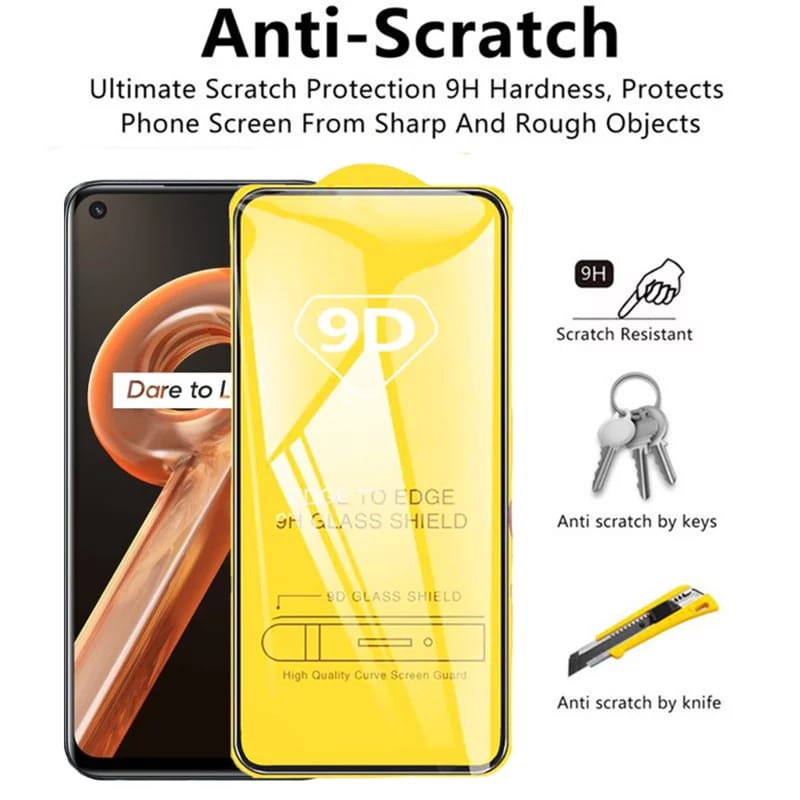 Promo Tempered Glass REALME 9i Anti Gores Layar Kaca NEW-HOT TG Layar FULL Cover Black