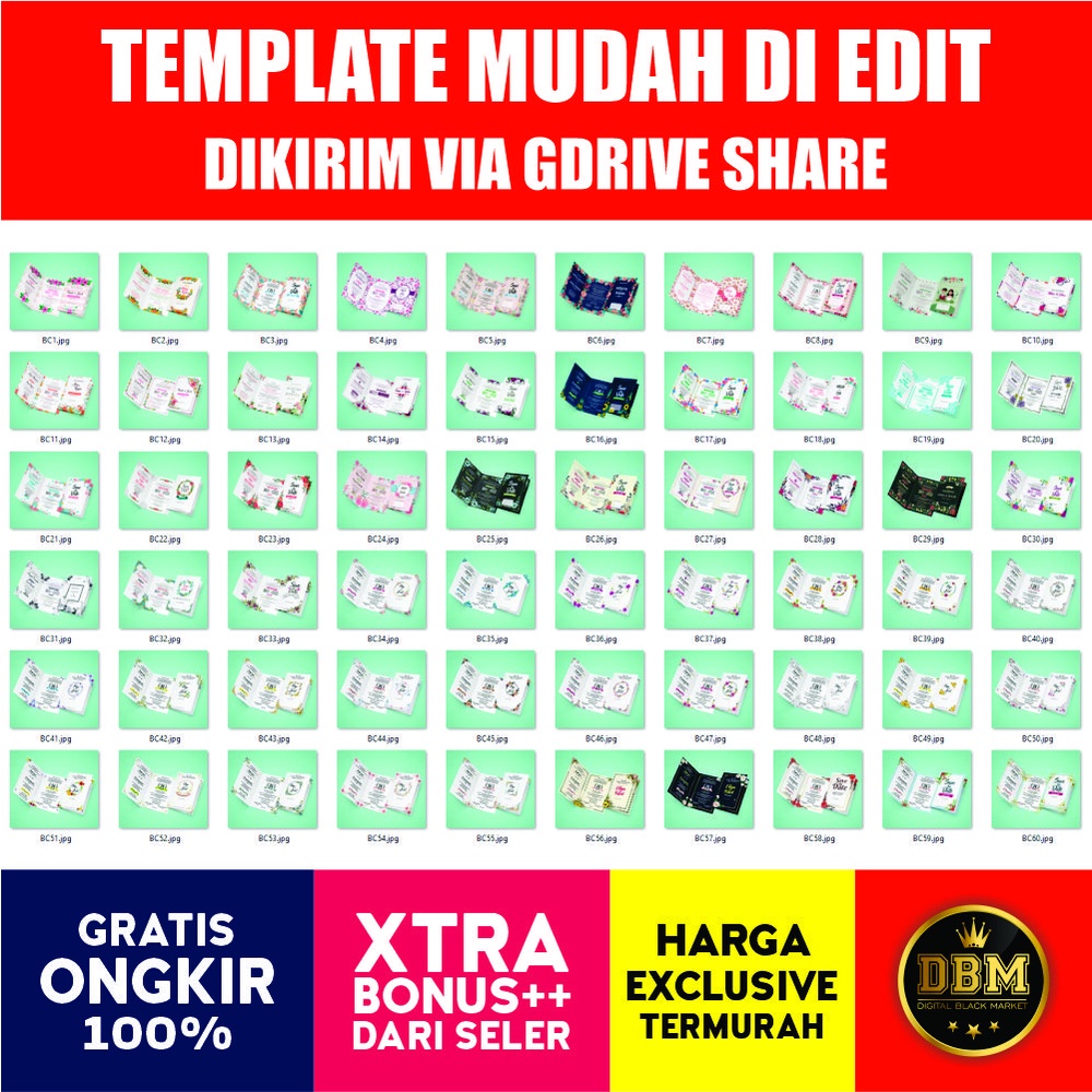 100 Undangan Vintage Premium V.6 Cdr Only - Coreldraw Template