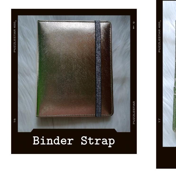 

Diskon Surprise Binder Strap Glitter Kulit Premium Metalik A5 B5 Silver Gold Rosegold peach