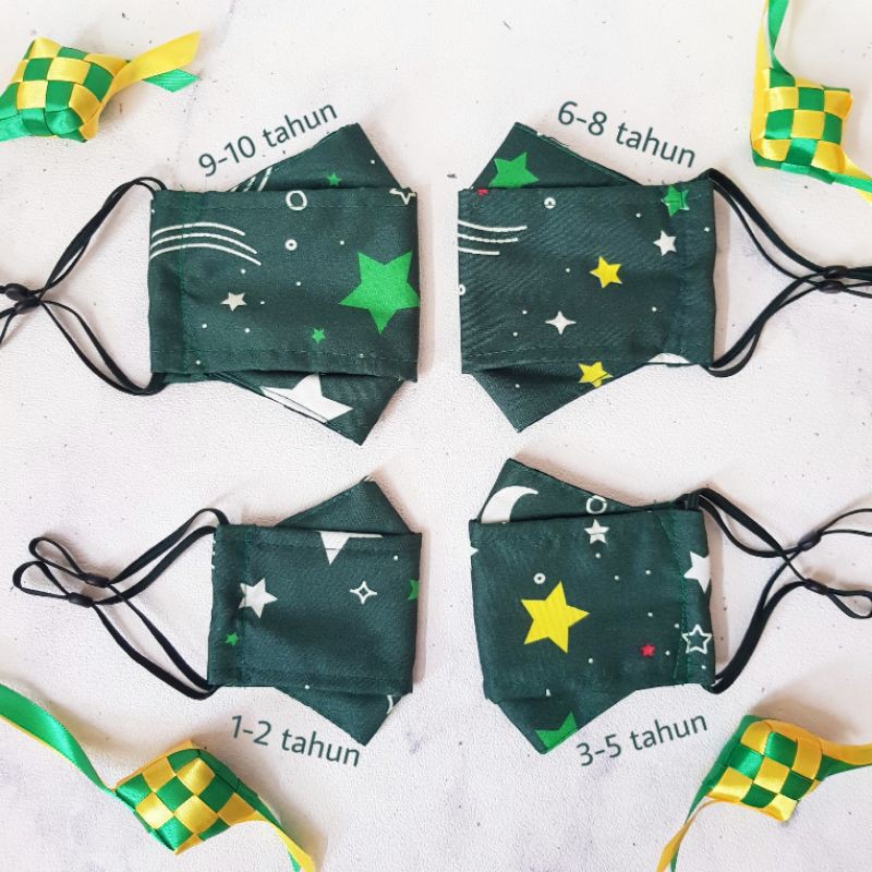 MASKER KAIN BAYI ANAK BATITA BALITA PAUD TK LEBARAN IDUL FITRI RAMADHAN HARI RAYA ISLAM MUSLIM EID