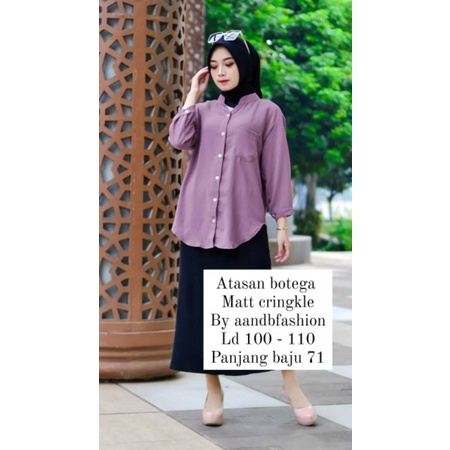 kemeja polos cewek botega cringkel /atasan kekinian kringkel /hem wanita terbaru cringkle terlaris /
