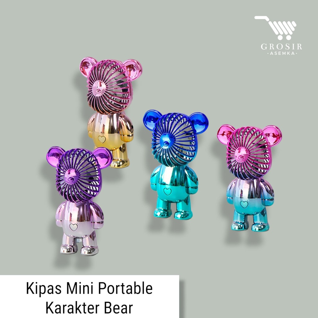 Kipas Angin Gradasi BEAR Viral Mini Portable USB Charge Kipas Angin Genggam Rechargeable Fan 3-Speed