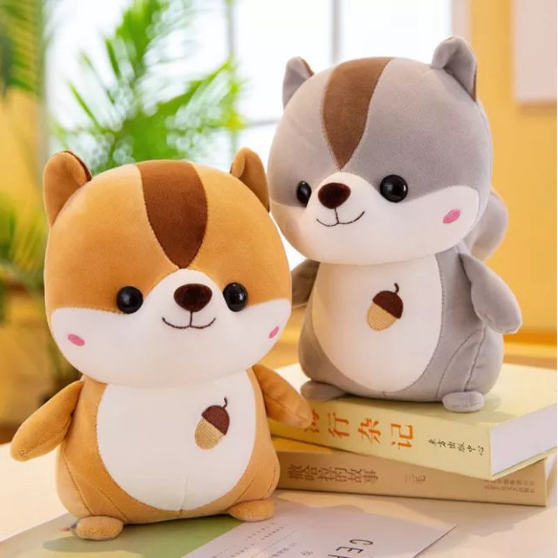 Boneka Tupai Plush Mainan Bayi Hadiah Untuk Anak Anak Boneka Animal Boneka Tupai Mewah