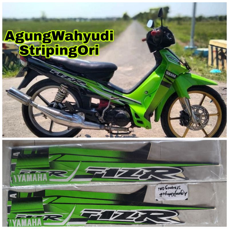 STIKER STRIPING LIS BODY MOTOR YAMAHA FIZR FIZ R F1ZR F1Z R SE SPECIAL EDITION VARIASI HIJAU HITAM