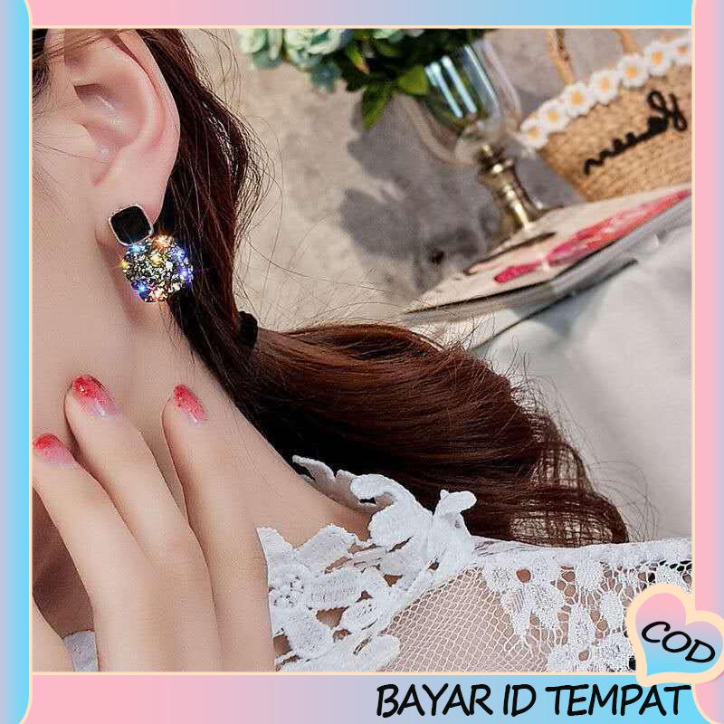 COD❤️ Anting Retro Mewah Siswa Perempuan Sederhana Temperamen Fashion Anting Murah Hati-A.one