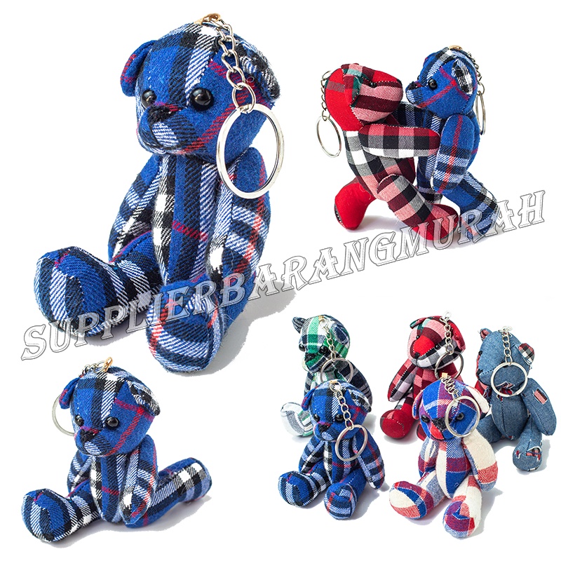 Gantungan Kunci Bear Kain dan Jeans FS1275