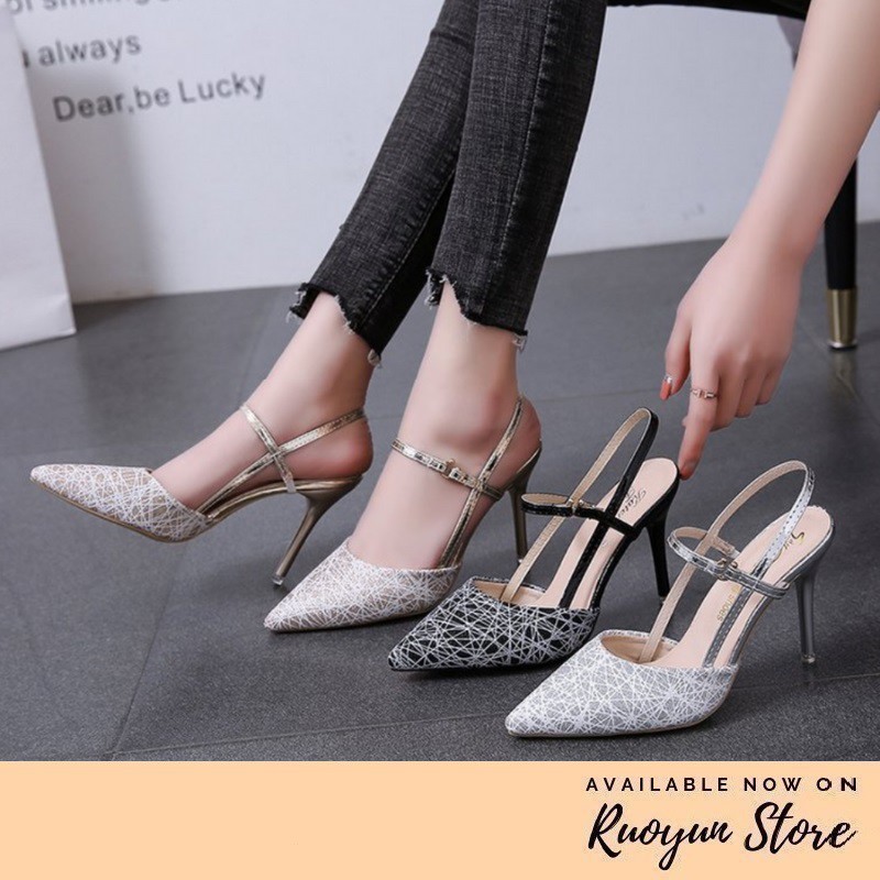 RYS - Buckle Slingback Sepatu Hak Casual/Pesta - Ori Import