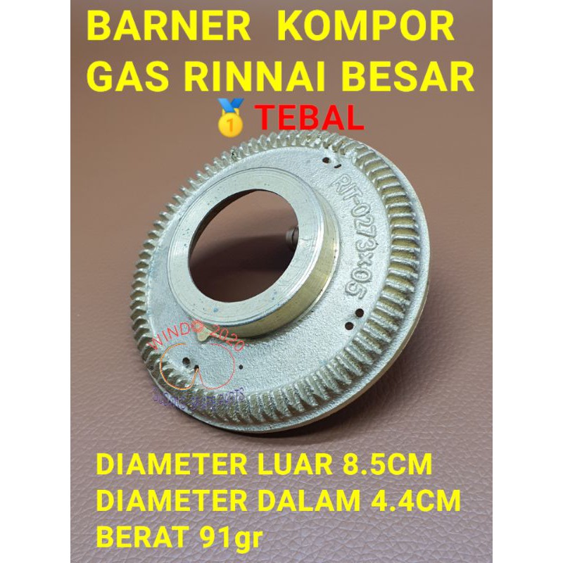 BURNER RINNAI BELAH RB KANAN BARNER RINNAI BESAR BELAH KANAN RB KUNINGAN KOMPOR RINNAI TEBAL NO 2