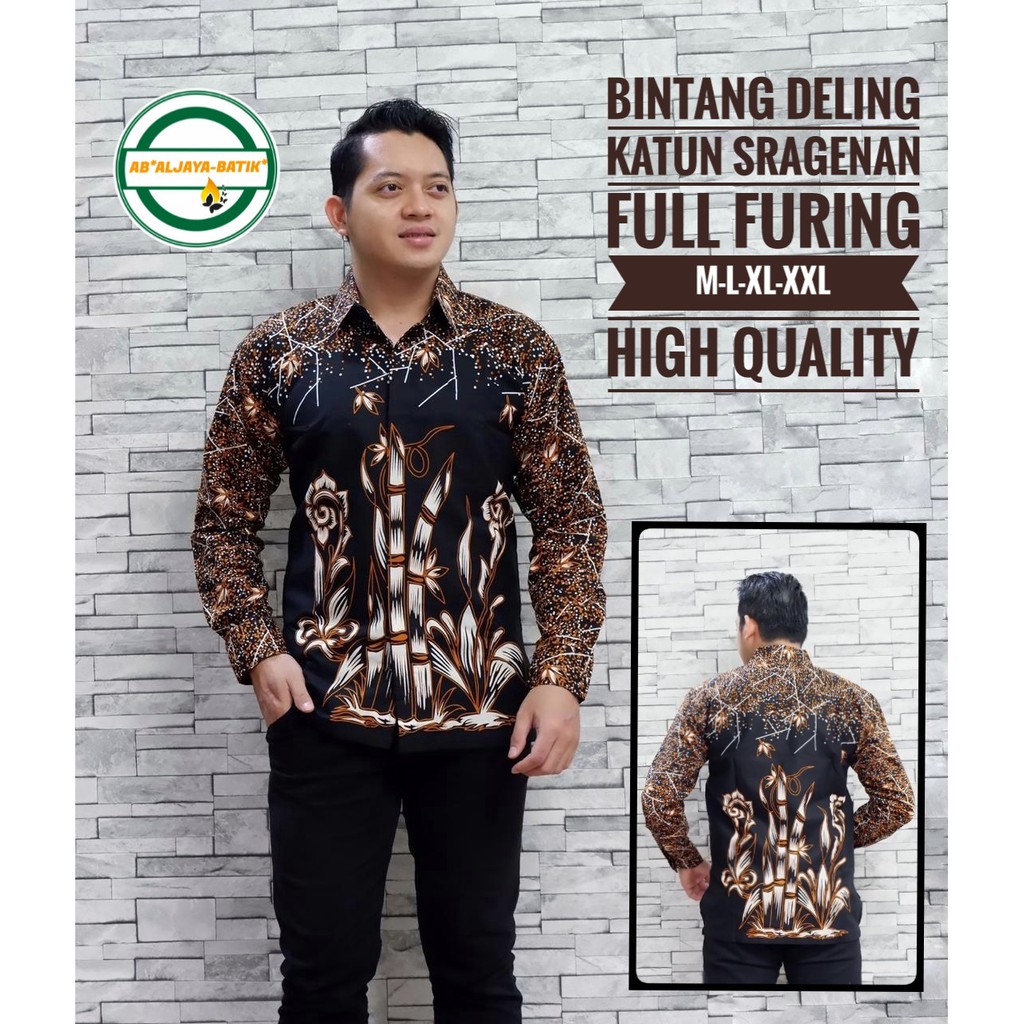 BINTANG DELING ALJAYA KEMEJA BATIK SOLO PRIA LENGAN PANJANG PENDEK LAPIS FURING ATASAN PREMIUM MODERN KATUN HALUS LAKESWARA SUNGUT GADING  BANYU BIRU BISONO HIJAU WENING DEWARI  GREEN PEKSI MUSTIKA GALING OURWO JANOKO MERAK PUTIH CITRA AYU MEGO NOGO