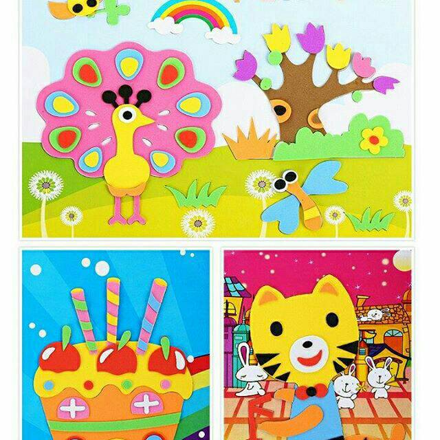 

DIY 3D STICKER A4 MAINAN ART CRAFT STIKER ANAK