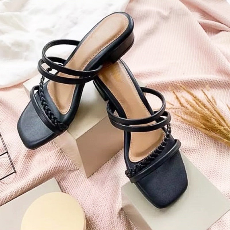 sandal wanita tali kepang 3cm