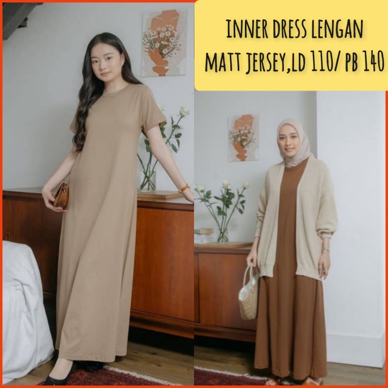 inner dress lengan wanita ld 110