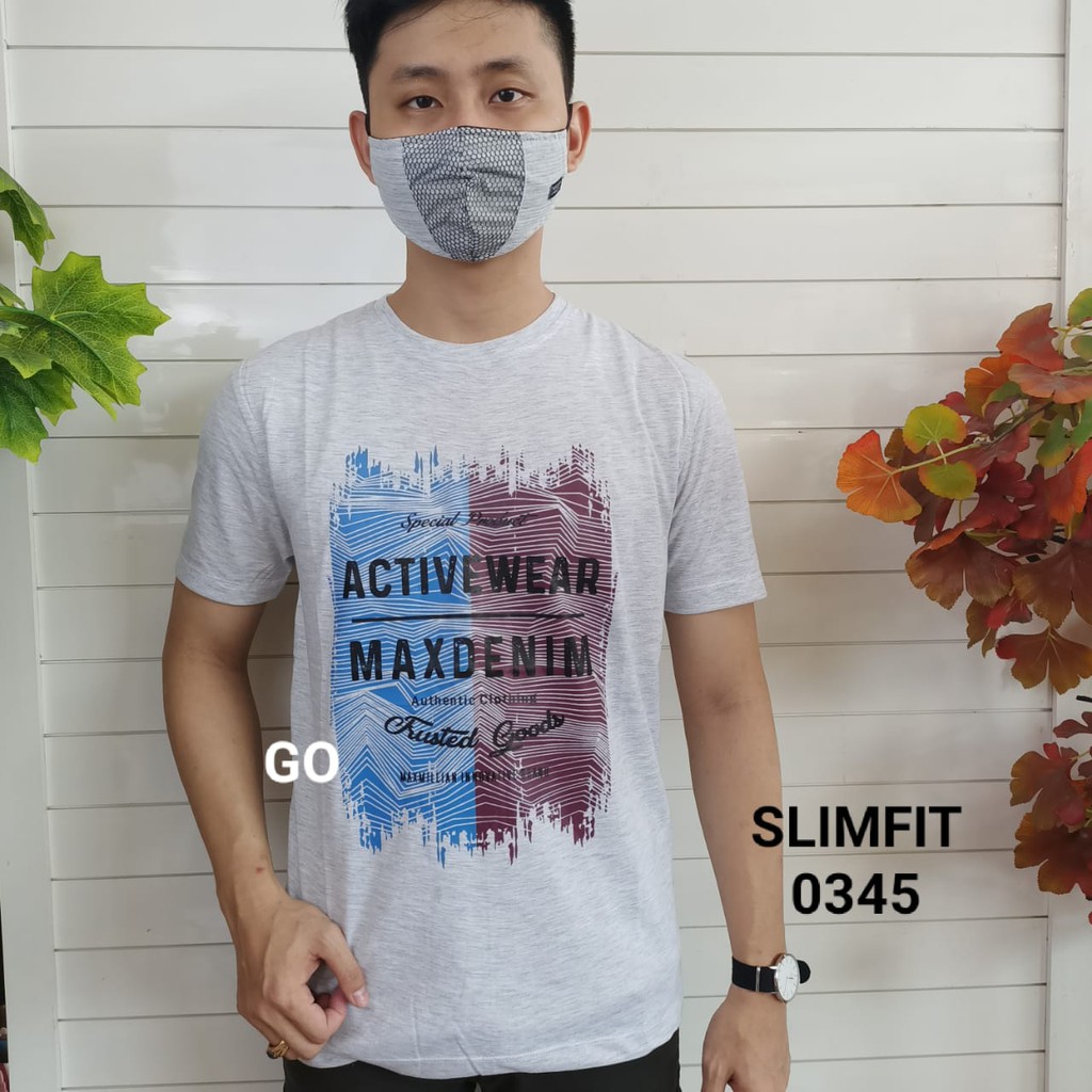 gof MAXMILLIAN KAOS B (Slimfit) Pakaian Pria Atasan Kaos Oblong Santai Original Lengan Pendek