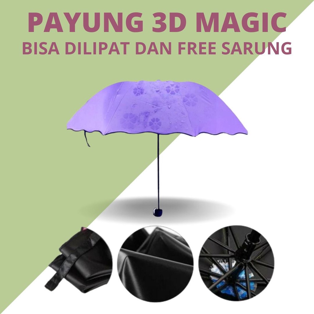 Payung Lipat Magic 3D dapat berubah saat hujan