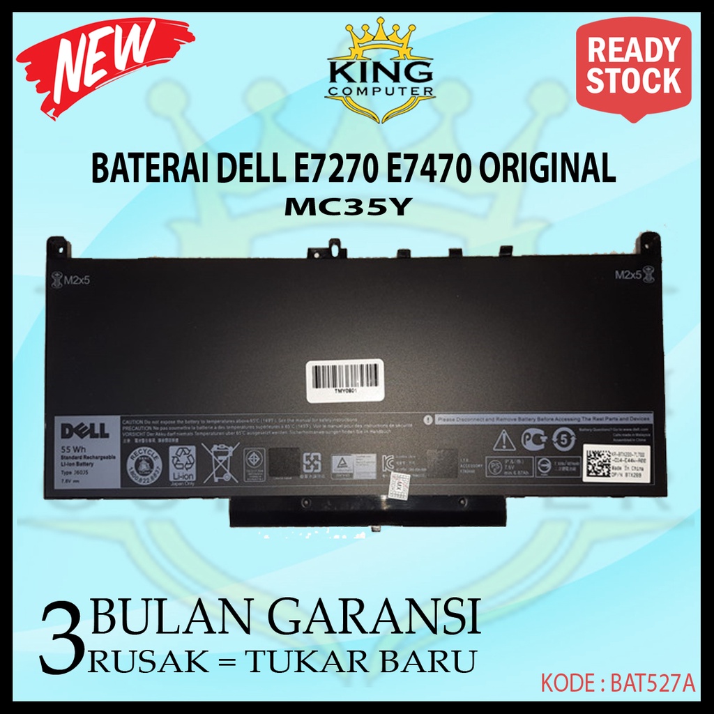 BATERAI BATERE DELL LATITUDE E7270 E7470 MC35Y ORIGINAL