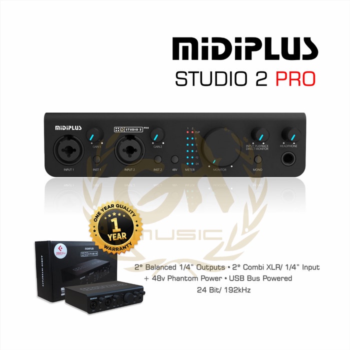 MIDIPLUS STUDIO 2 PRO SOUNDCARD RECORDING MIC VOCAL ASMR PODCAST ZOOM