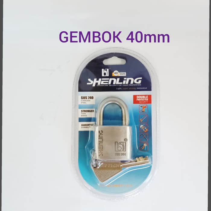 GEMBOK STAINLESS 40mm ANTI CAIRAN KIMIA ANTI CONGKEL ANTI POTONG