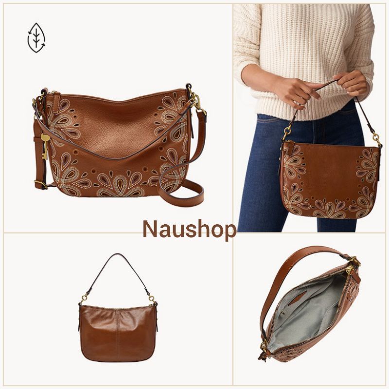 Tas F ossil Jolie Crossbody Embroidery Brown