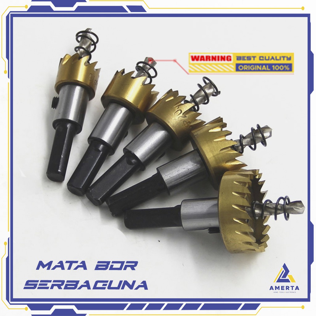 Mata Bor Kayu Besi Alat Pembuat Lubang  isi 5 PCS