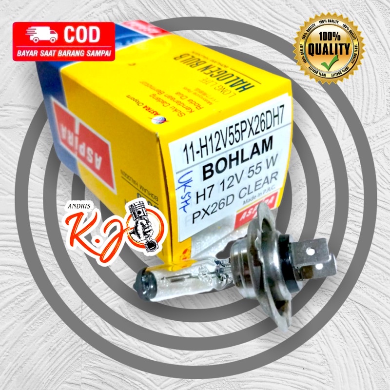 BOHLAM LAMPU DEPAN H7 MOTOR NINJA 250 / NINJA 250 FI  / BAJAJ PULSAR By ASPIRA