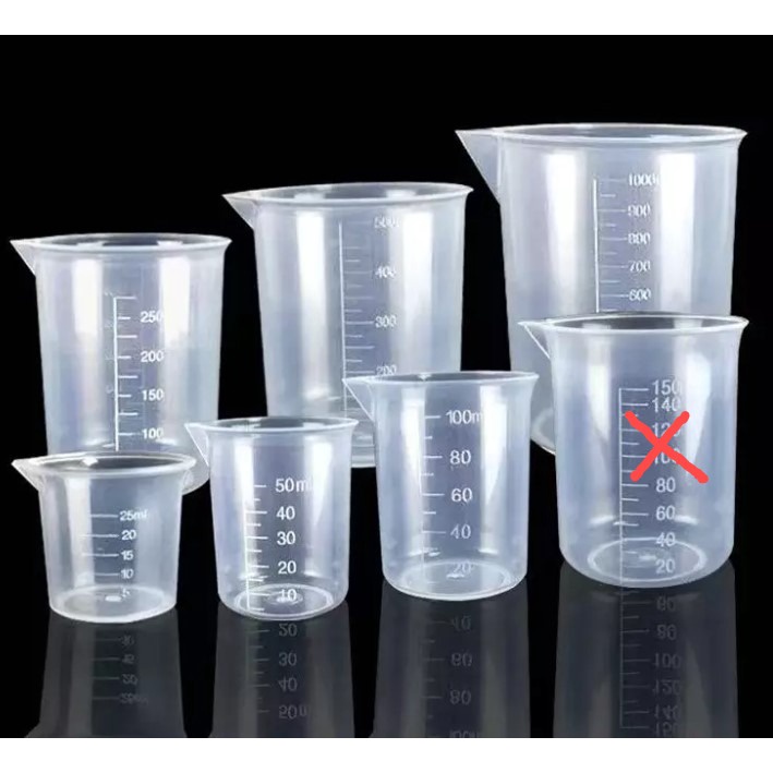 Plastic Beaker Gelas Takar Lab Kimia Laboratorium Gelas Kimia Plastik 25ML 50ML 100ML 500ML 1000ML