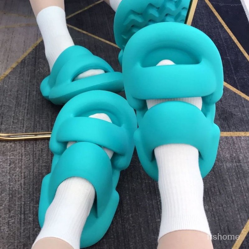 Sandal rumah non-slip ramping wanita sandal bawah tebal kasual