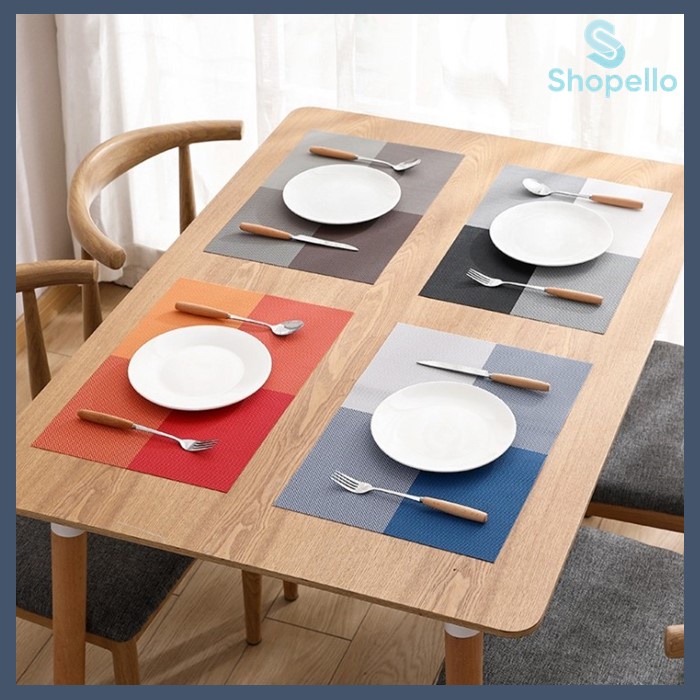 SHOPELLO – [ANTI PANAS] Tatakan Piring Gelas Panci Alas Meja Makan Table Mat Desain Elegan