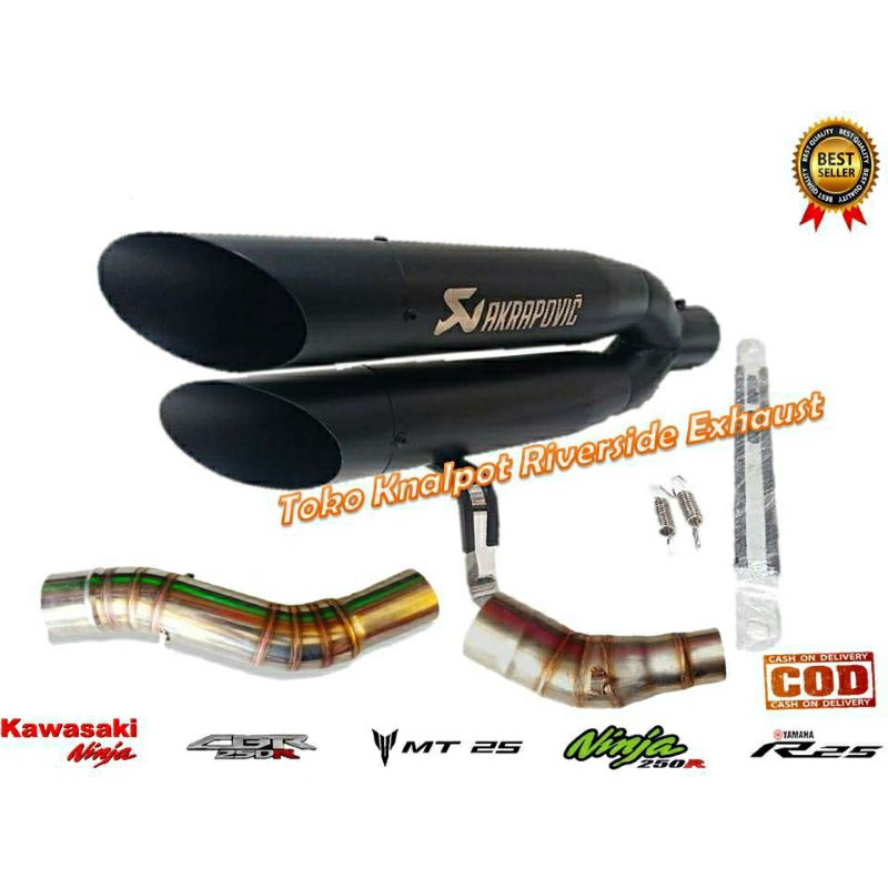 Silincer [ Silinser ] Knalpot Racing plus Slipon NinjaKarbu NinjaFi NinjaNewFi R25 Mt25 Cbr250rr Cbr