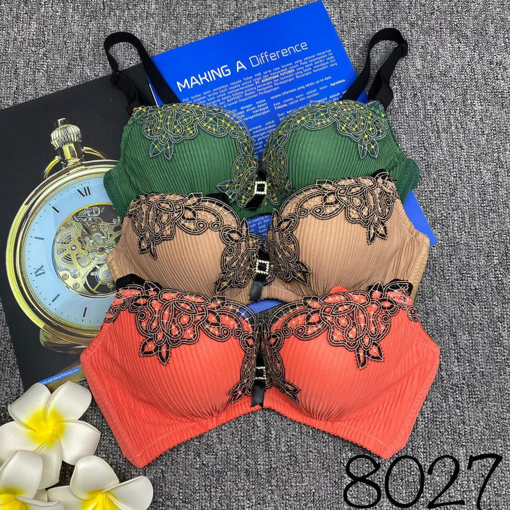 BRA / BH WANITA 8027 KAWAT SIZE 32-36 KAIT 3 TERDAPAT 3 WARNA PAKAIAN DALAM WANITA IMPORT